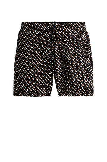 Plavky BOSS Quick-Dry Monogram Print Swim Shorts Čierna | 50515720, 0