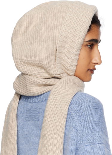 Šál Yves Salomon Yves Salomon Knit Hooded Scarf Béžová | 26W25WAA506XXMACL, 2
