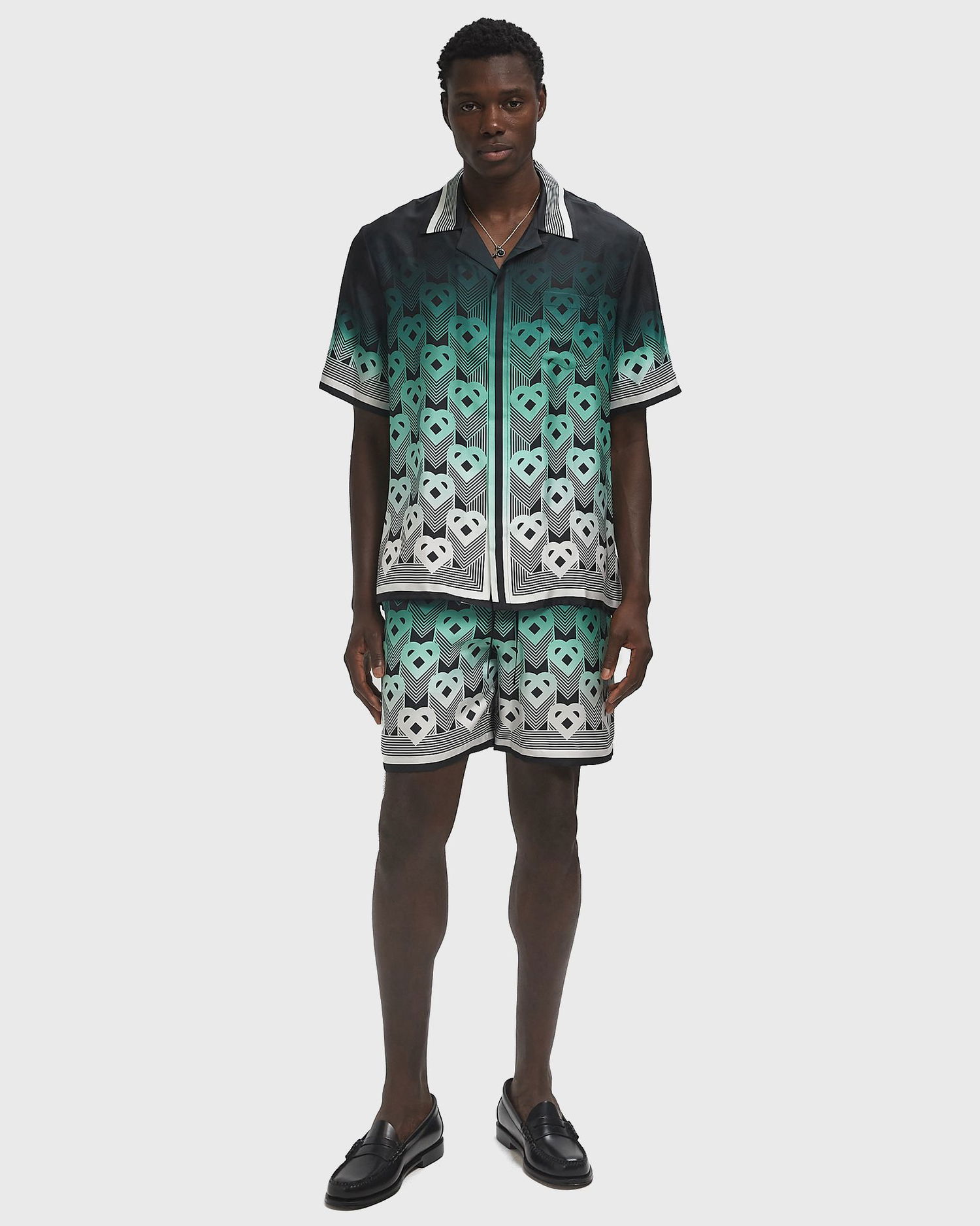 Košeľa Casablanca Cuban Collar Short Sleeve Shirt Zelené | MPF25-SH-003-04, 1
