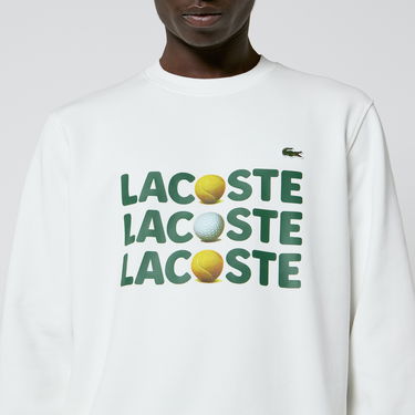 Mikina Lacoste Vintage Ad Loopback Cotton-Jersey Biela | SH7421-70V, 2