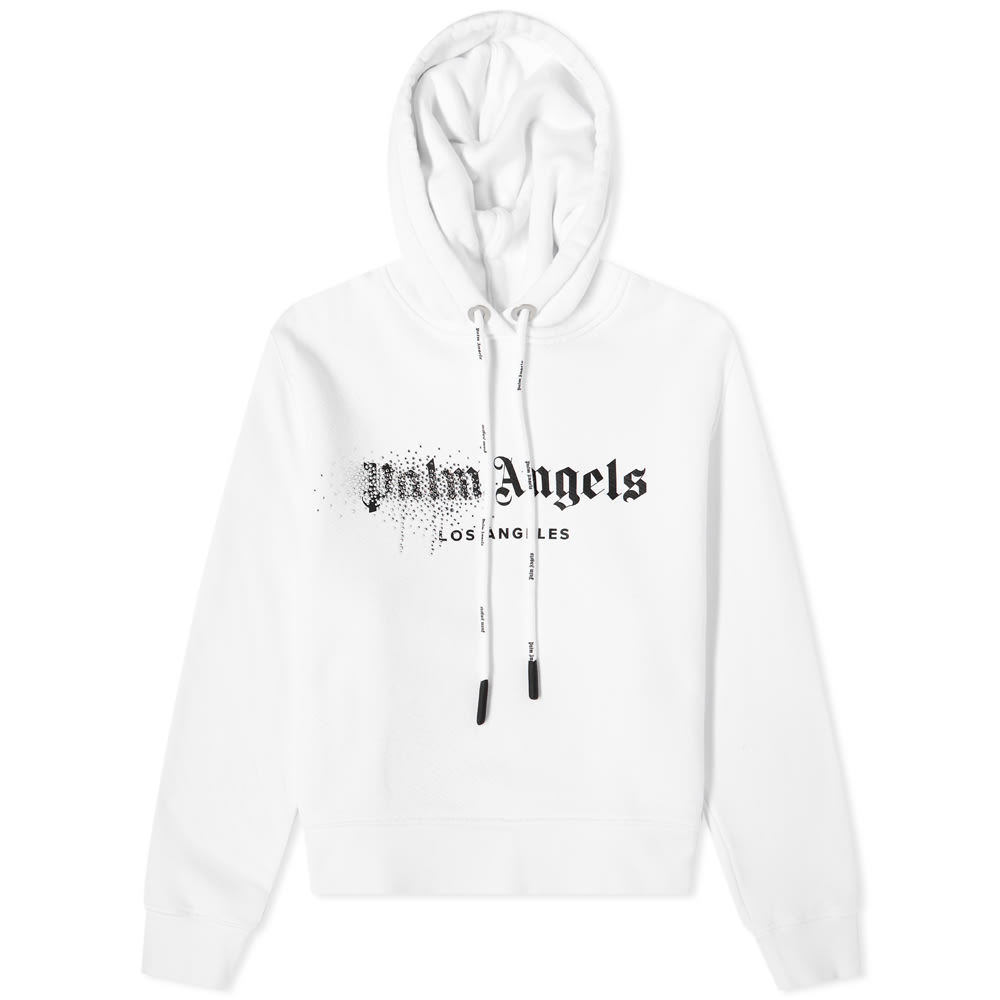 Mikina Palm Angels Rhinestone Spray Logo Hoodie Biela | PWBB022F22FLE0020110, 0