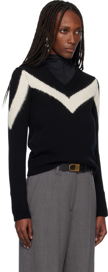 Sveter Valentino Valentino Virgin Wool V-Neck Chevron Sweater Rôznofarebný | 7B0KC69D9SL, 1