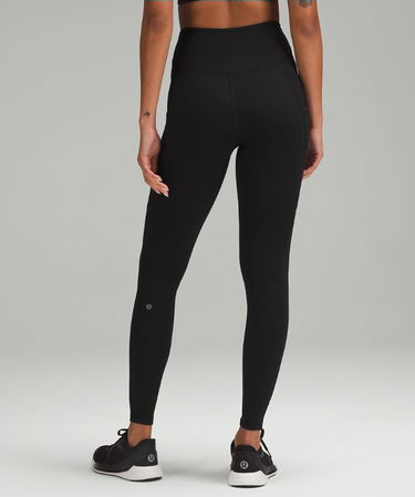 Legíny lululemon Fast and Free High-Waisted Fleece Pockets Leggings 71 cm Size 10 Čierna | prod11530529, 2