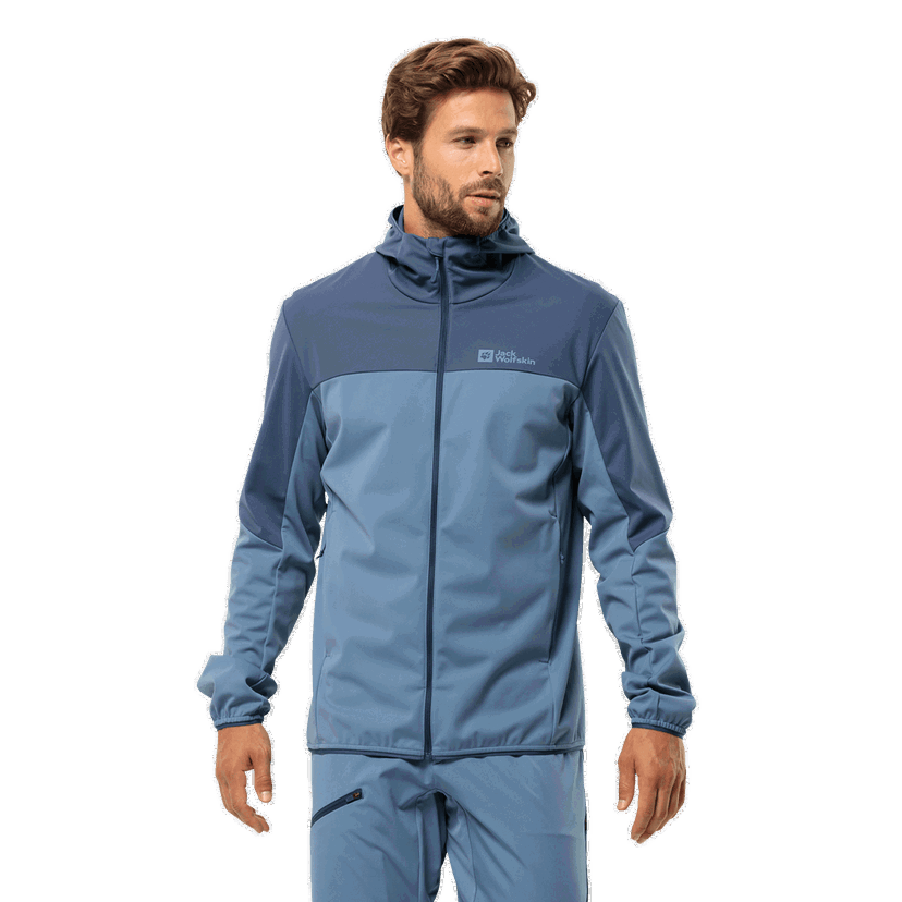 Bunda Jack Wolfskin Feldberg Hooded Softshell Jacket Modrá | 1306923-1325