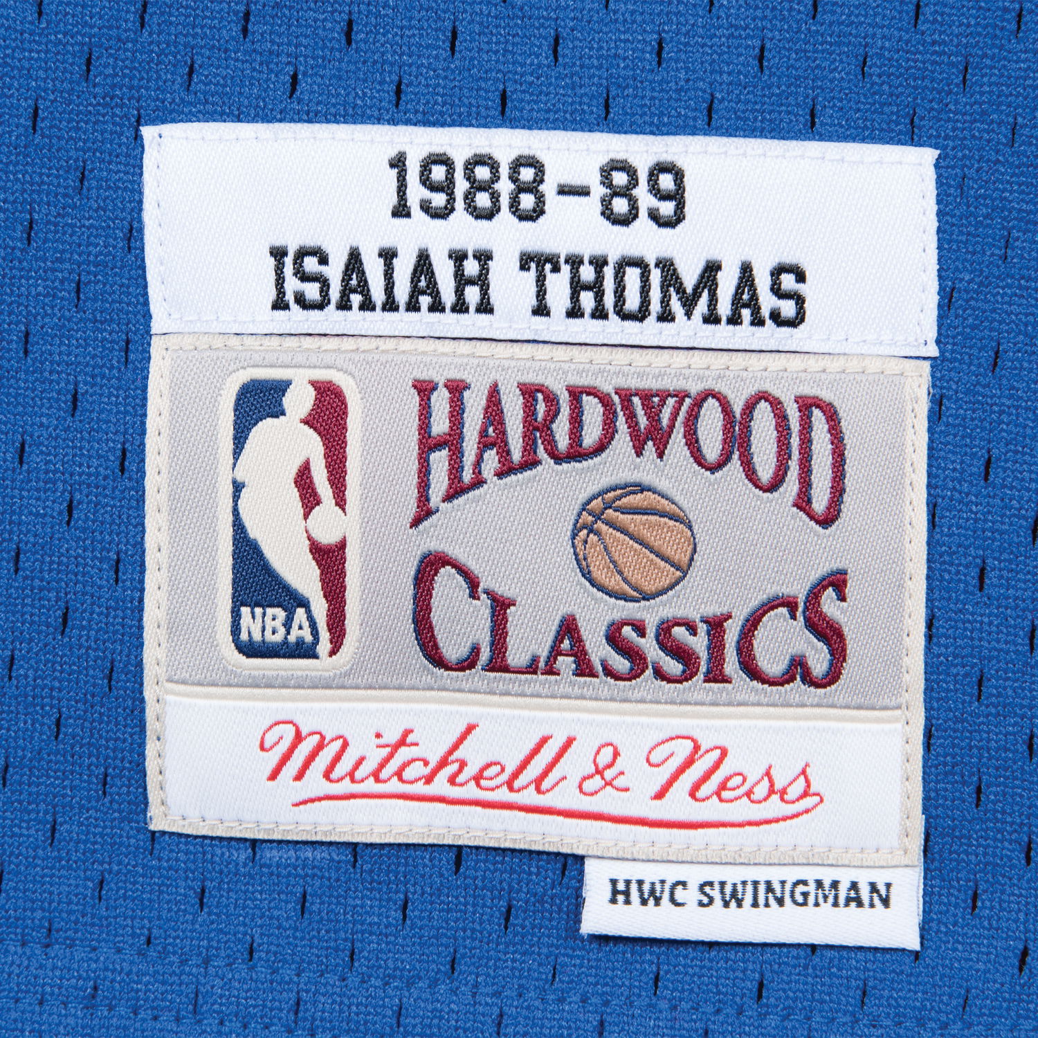 Dres Mitchell & Ness NBA Swingman Jersey Detroit Pistons Isiah Thomas Modrá | SMJYGS18163-DPIROYA88ITH, 1