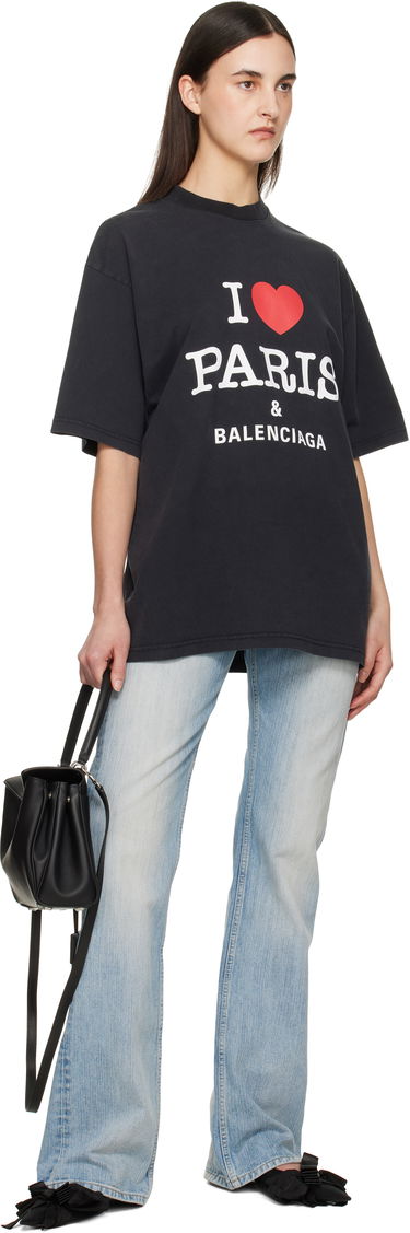 Tričko Balenciaga Balenciaga 'I Love Paris' T-Shirt Čierna | 764235 TRVU9, 3