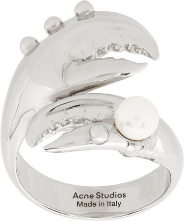 Prsteň Acne Studios Acne Studios Claws Pearl Ring Metalická | C50452-, 0