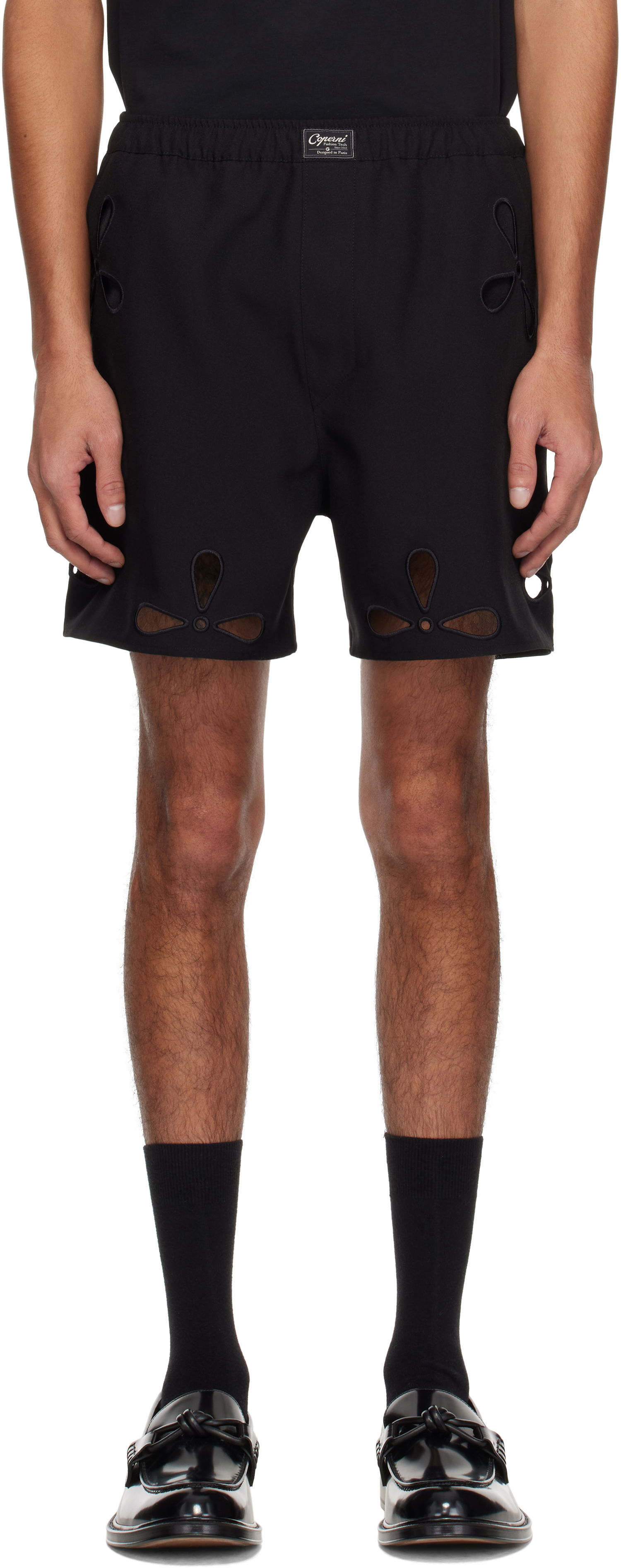 Boxerky Coperni Coperni Petal Embroidered Cut-Out Shorts Čierna | COPP116F3004MEN, 0
