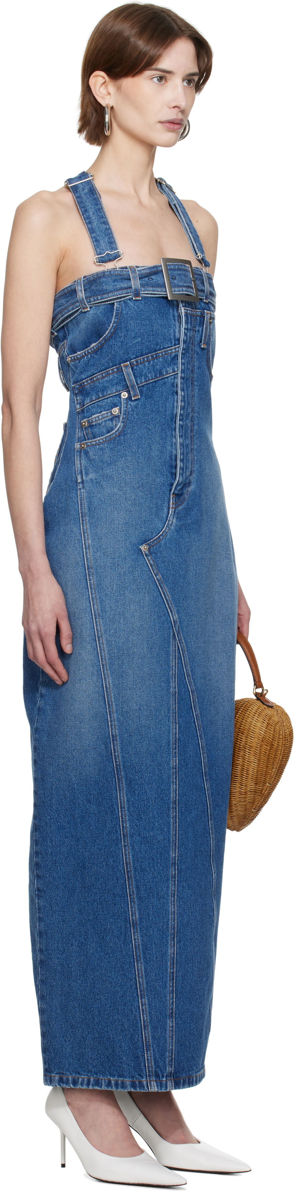 Šaty Jean Paul Gaultier Jean Paul Gaultier 'The Overall' Denim Maxi Dress Modrá | 25/33-F-RO303-D013-57, 1