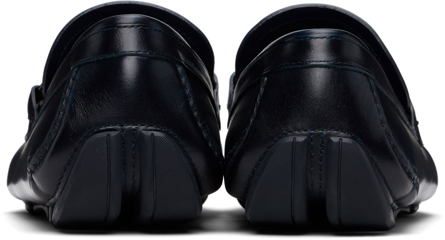 Starostlivosť o obuv FERRAGAMO Salvatore Ferragamo Gancini Ornament Driver Loafers Navy | 778844, 1