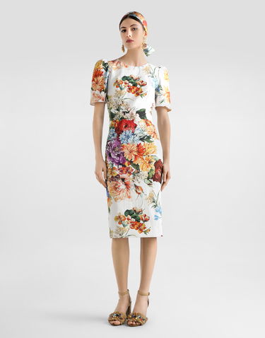 Šaty Dolce & Gabbana Dolce & Gabbana Bouquet-Print Cretonne Dress Rôznofarebný | F6TYCTFSRQUHA5PC, 1