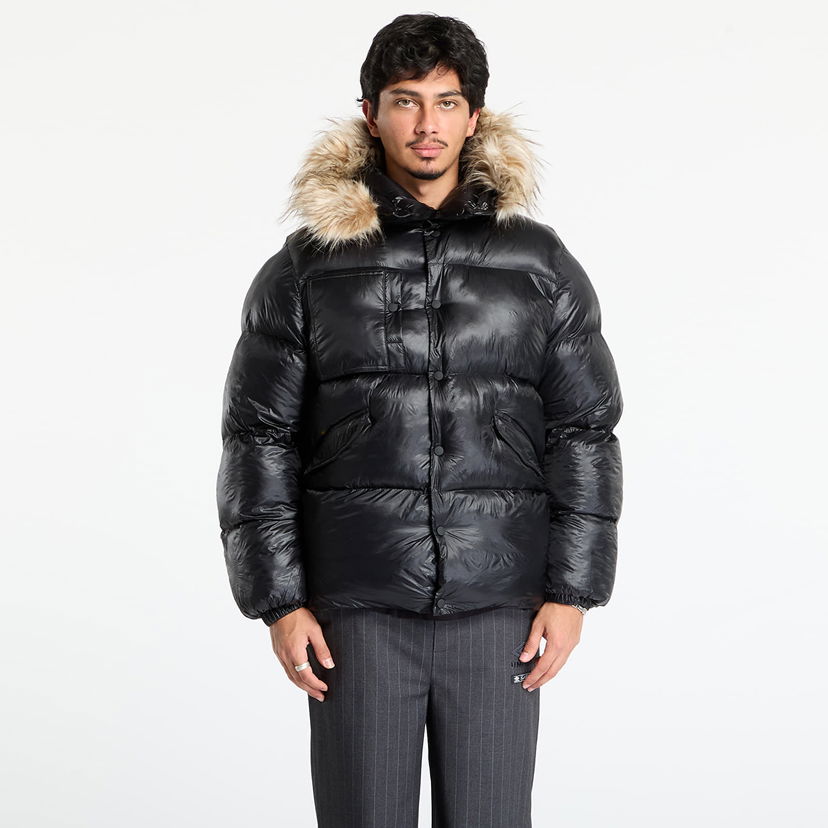 Prešívaná bunda Umbro Duemila Puffer Jacket with Faux Fur Hood Čierna | UBMW0331FA206 BLK0001