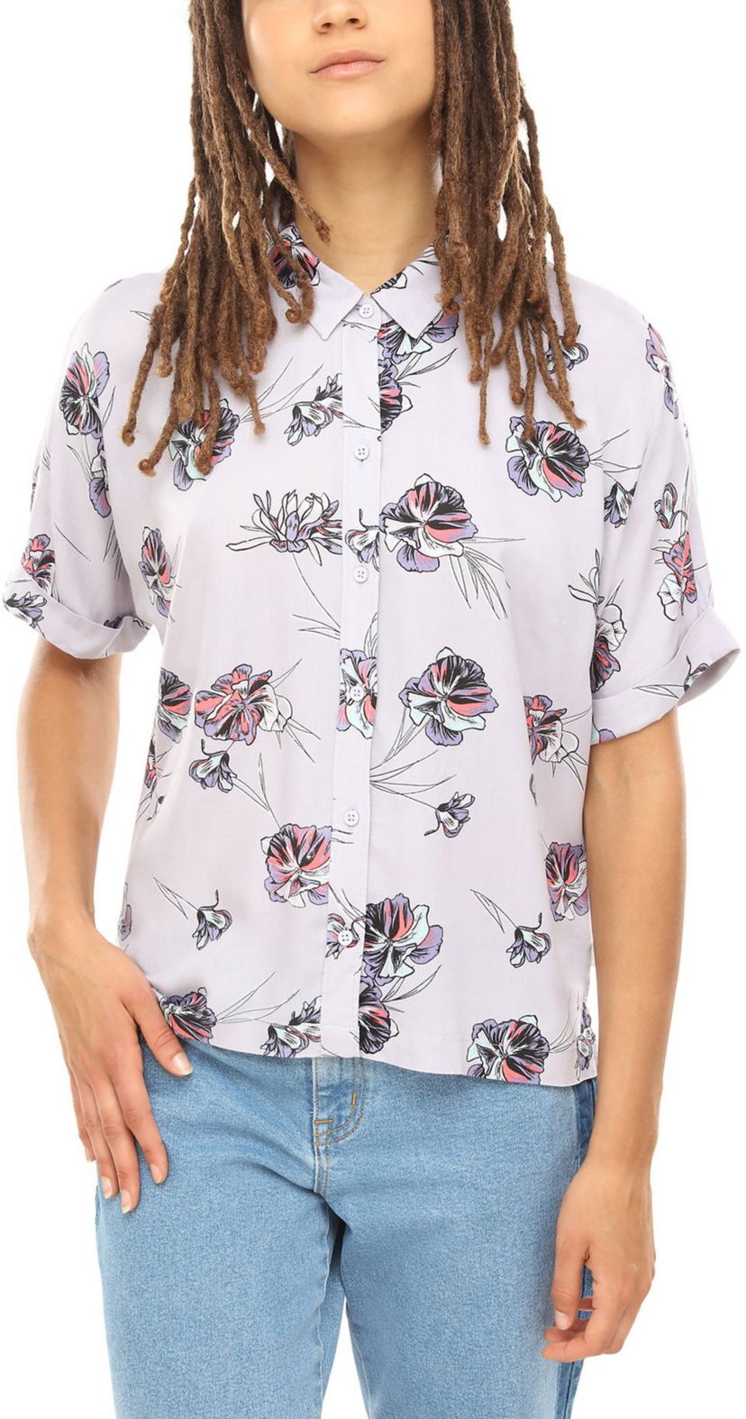Košeľa Vans Short Sleeve Patterned Shirt Fialová | vn0a3uoouuj1