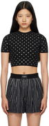 Alexander Wang Cropped Crystal T-Shirt