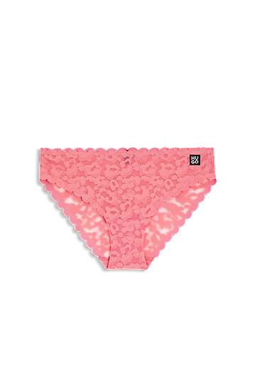 Nohavičky BOSS Scalloped Leopard Lace Briefs Ružová | 50545731, 0