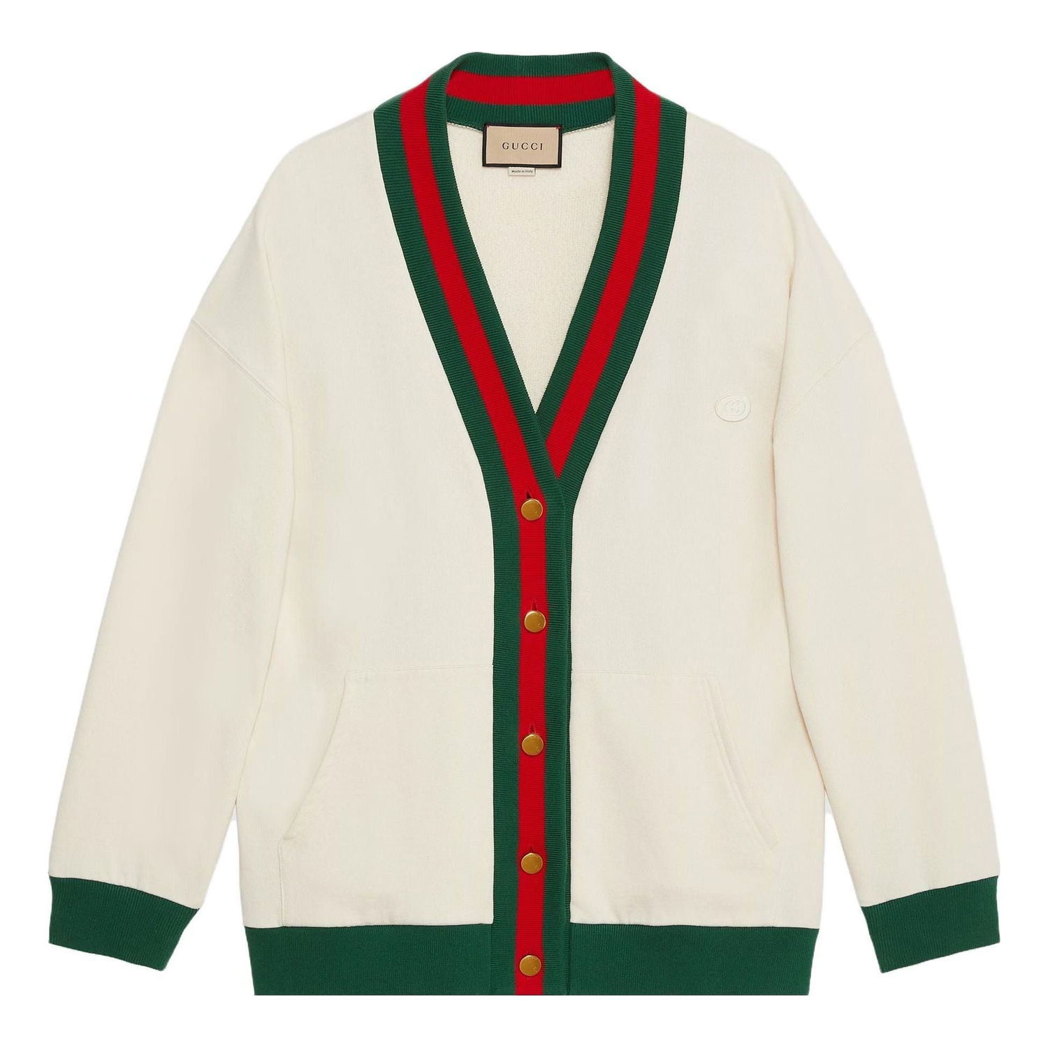 Sveter Gucci Web Trimmed Jersey Cardigan Biela | 752190-XJFV6-9150, 0