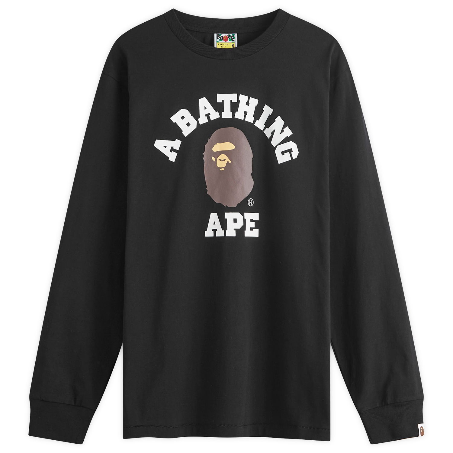 Tričko BAPE Long Sleeve College T-Shirt Čierna | 001LTK801014M-BLK, 0