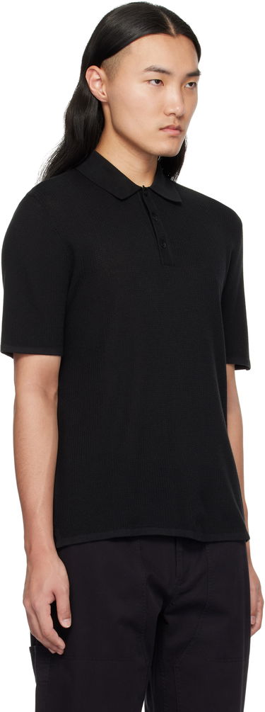 Polo tričko rag & bone Harvey Knit Polo Shirt Čierna | MBS22S018KI18, 4