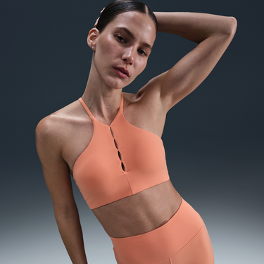Podprsenka Nike One Keyhole Light-Support Padded High-Neck Sports Bra Oranžová | HJ3726-844, 0