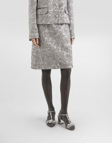 Sukňa Dolce & Gabbana Dolce & Gabbana Lamé Floral Jacquard Midi Skirt Metalická | F4DAGTFJZALS0998, 3