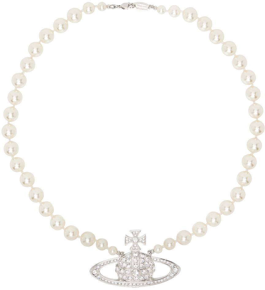 Náhrdelník Vivienne Westwood Vivienne Westwood Pearl Bas Relief Choker Necklace Biela | 63010099-02P104-CN, 0