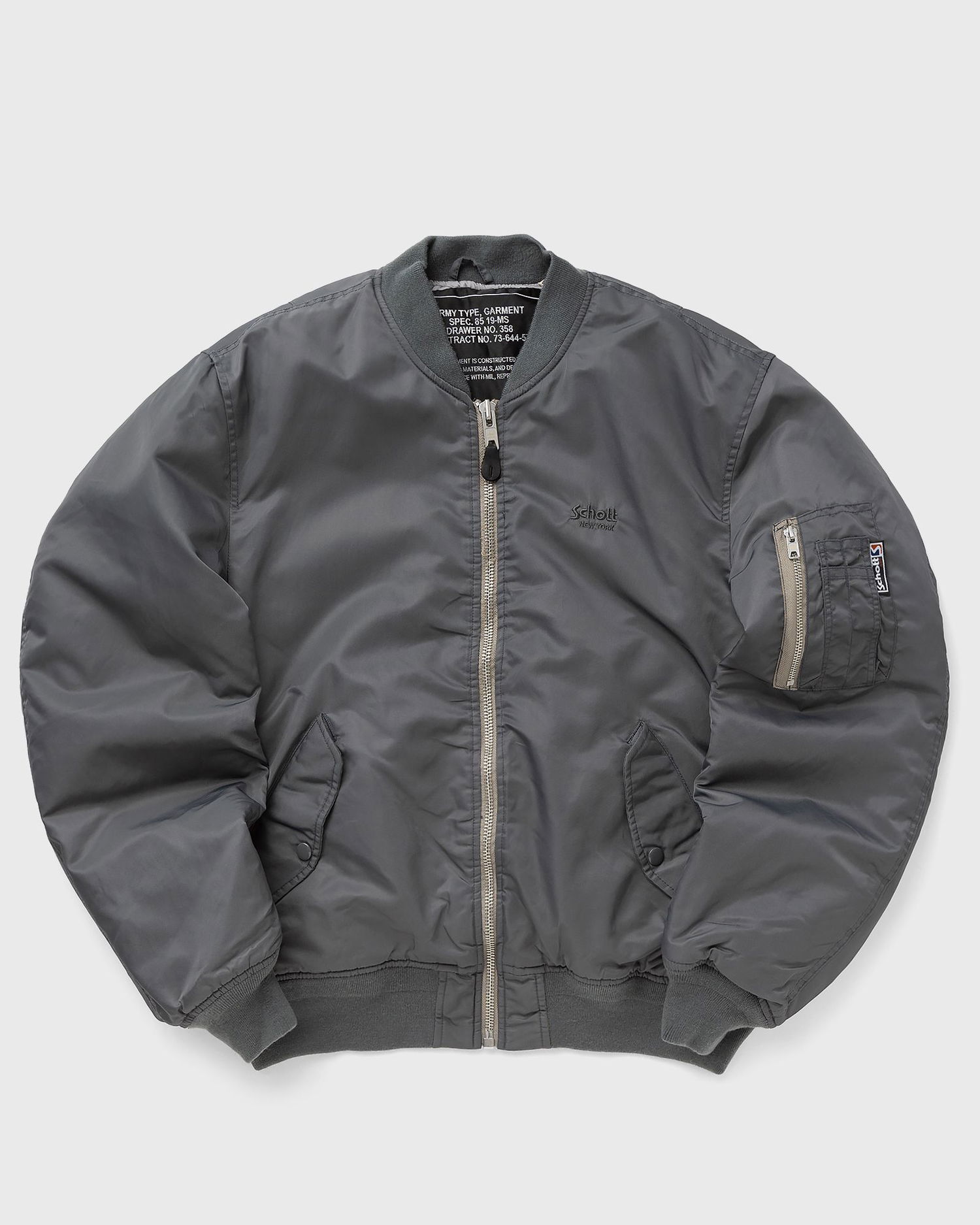 Bomber bunda Schott NYC Bomber Jacket Šedá | MACAMPSRS-PEWTER, 0