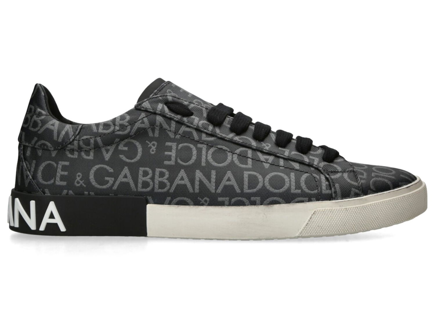 Tenisky a topánky Dolce & Gabbana Portofino Vintage Black Grey Šedá | CS2203-AM924-8B979, 0
