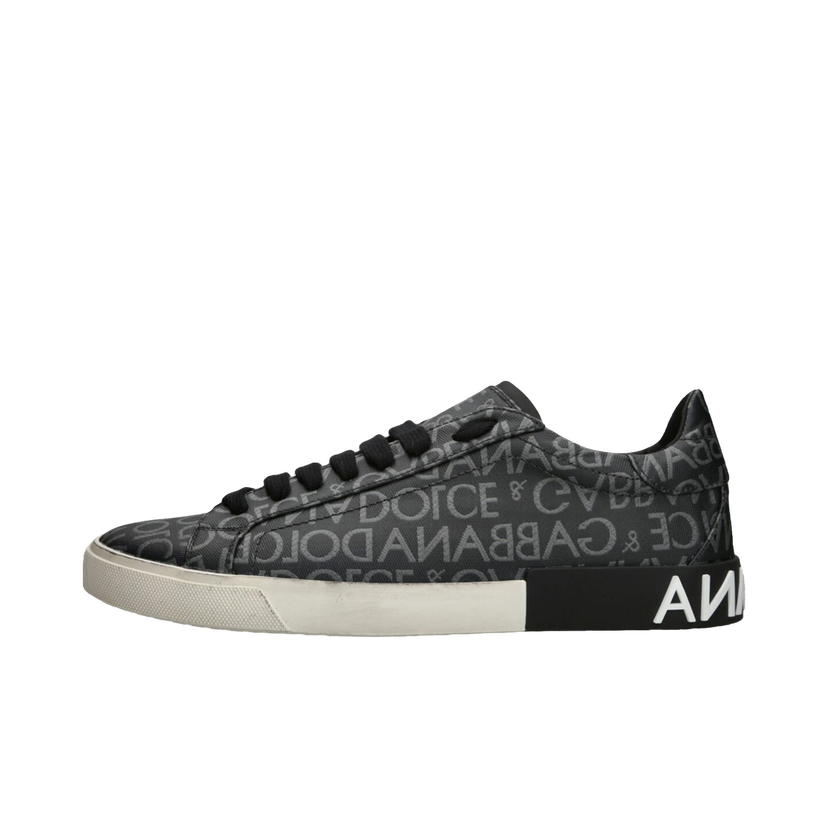 Tenisky a topánky Dolce & Gabbana Portofino Vintage Black Grey Šedá | CS2203-AM924-8B979