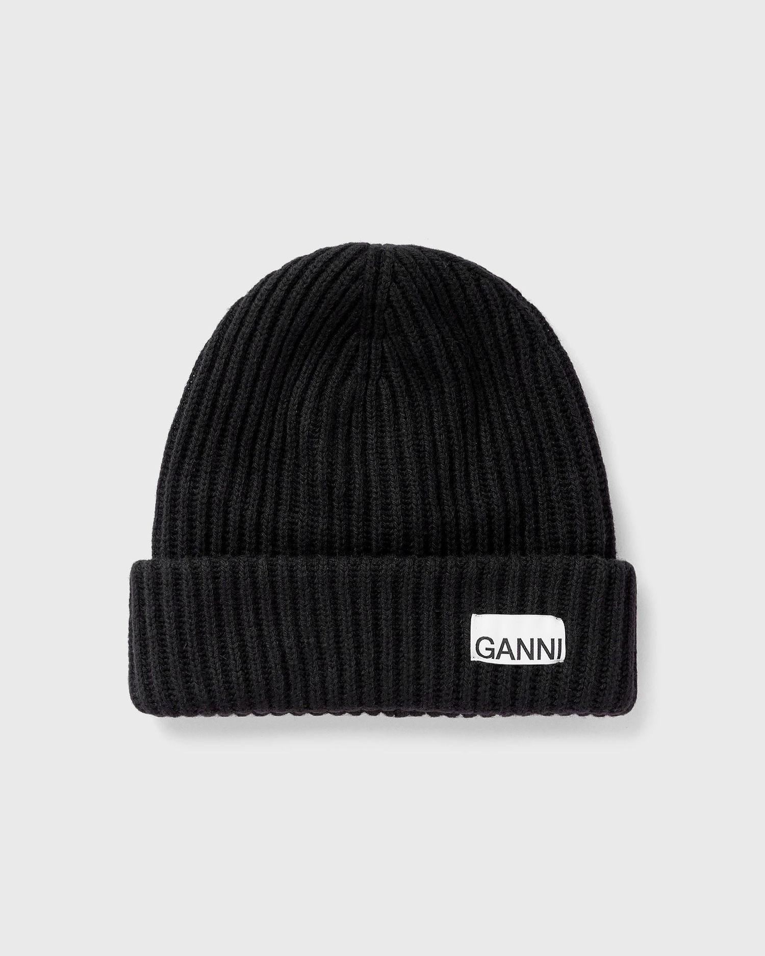 Kulicha GANNI Structured Rib Beanie Čierna | 5714667416047, 0