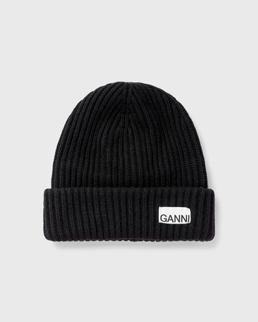 Kulicha GANNI Structured Rib Beanie Čierna | 5714667416047, 0