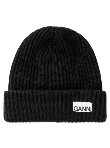 Kulicha GANNI Structured Rib Beanie Čierna | 5714667416047