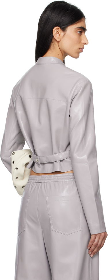 Bunda Nanushka Nanushka Aletta Cropped Faux-Leather Jacket Šedá | NW25RSJK05792, 2
