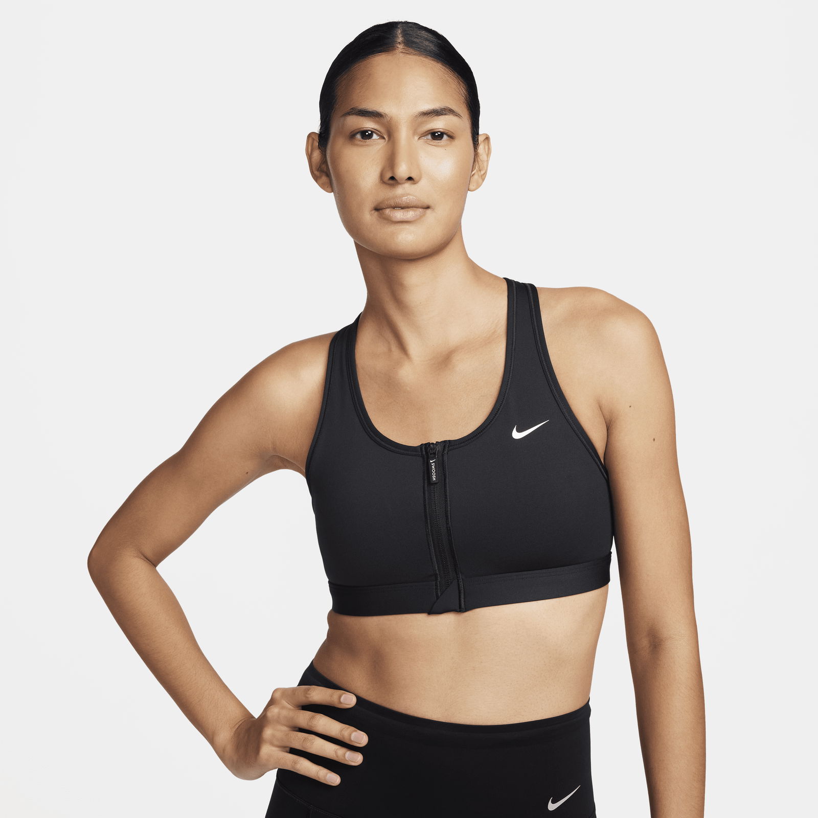 Swoosh Front Zip Medium-Support Padded Sports Bra