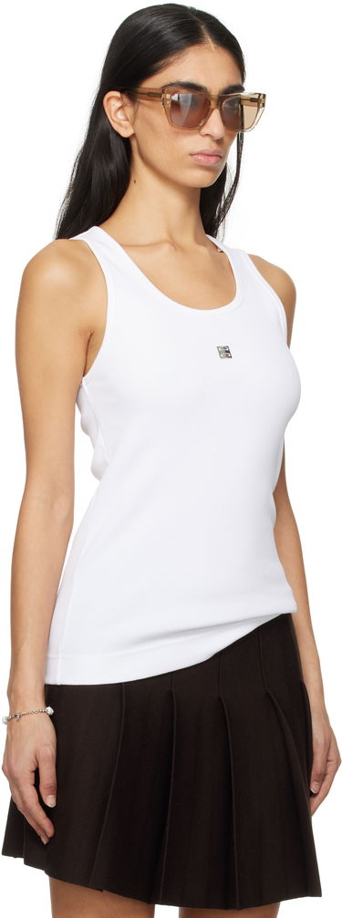 Tielko Givenchy Sleeveless 4G Logo Tank Top Biela | BW70CH3YHY100, 1
