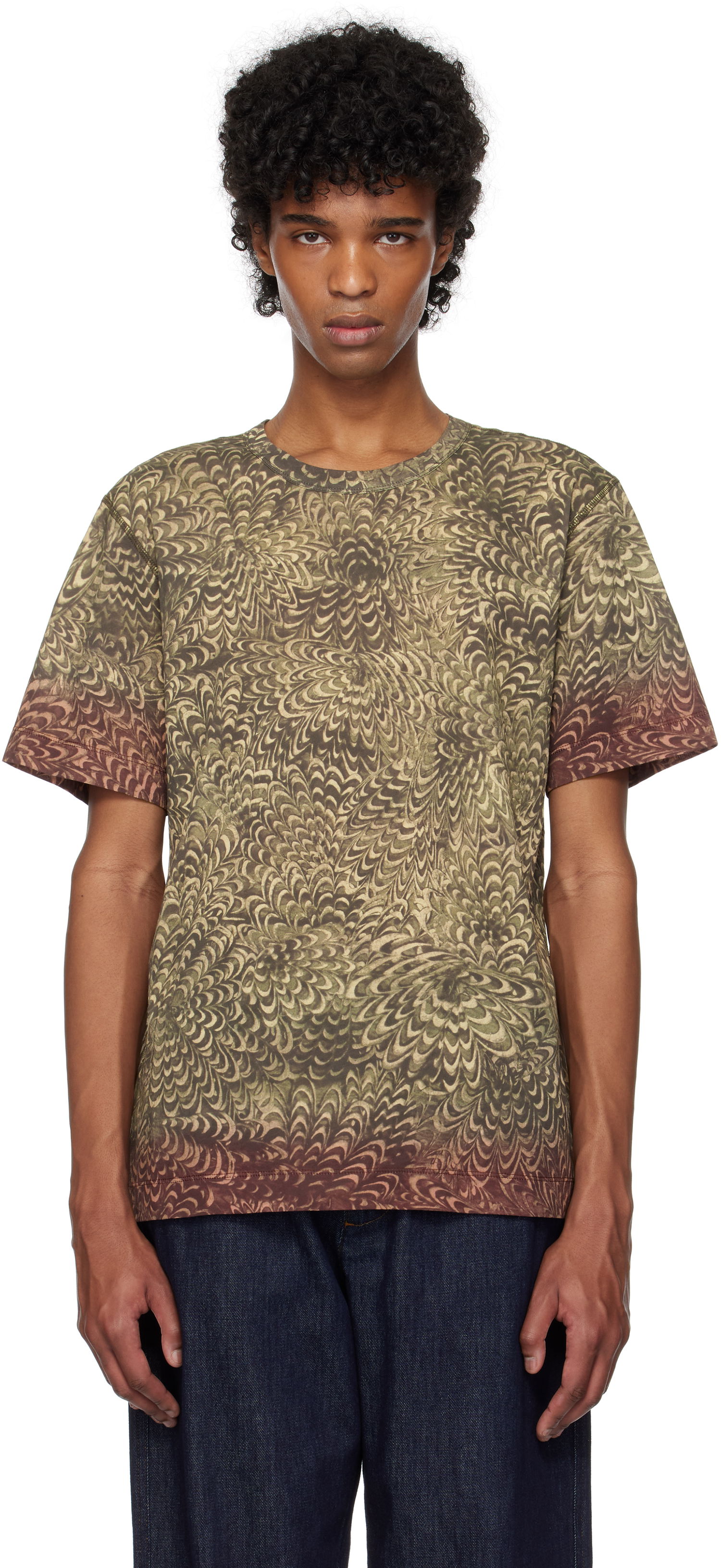 Tričko Dries Van Noten Dries Van Noten Printed Cotton T-Shirt Zelené | 251-021145-1609, 0