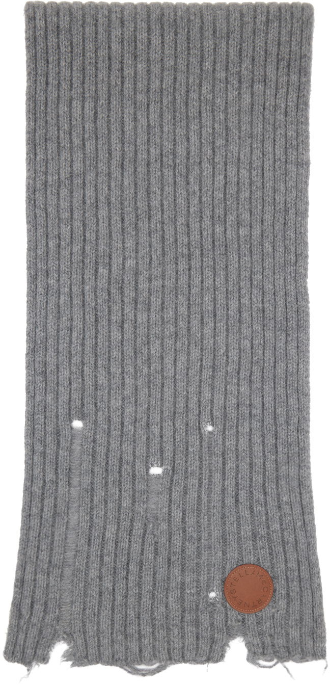 Sveter Stella McCartney Stella McCartney Distressed Knit Scarf Šedá | 6K08933S2536, 0
