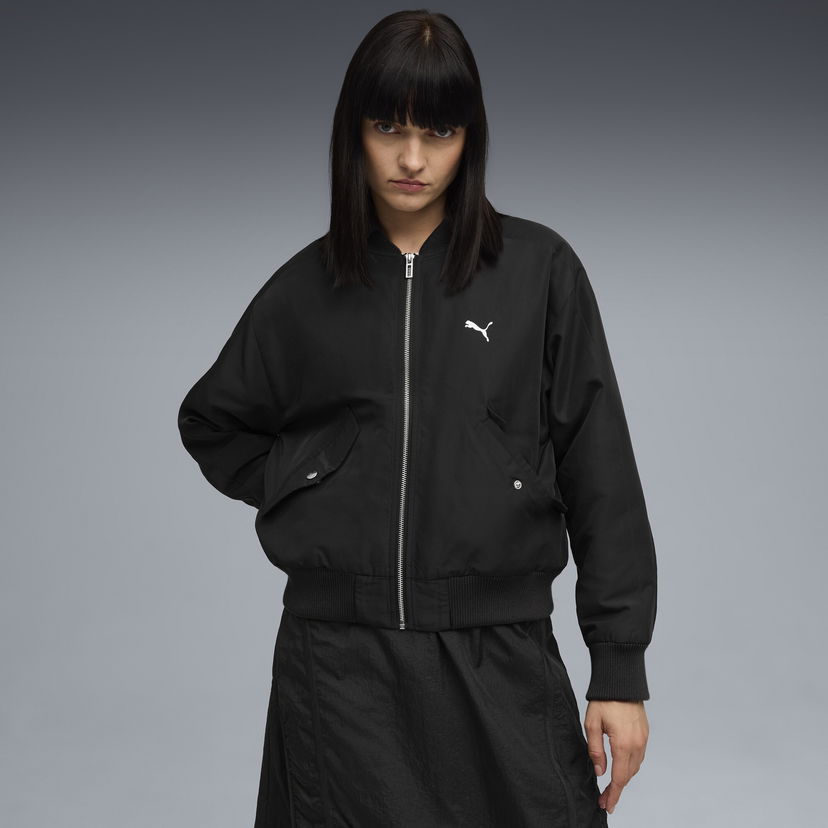 Bomber bunda Puma Women's T7 Satin Bomber Jacket Čierna | 632168_01