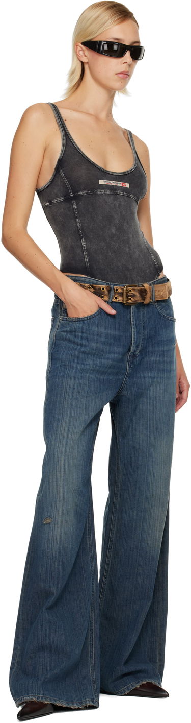 Body Diesel Phoebe-Dnm Faded Denim Scoop-Neck Bodysuit Čierna | A19192 0SHAN, 3