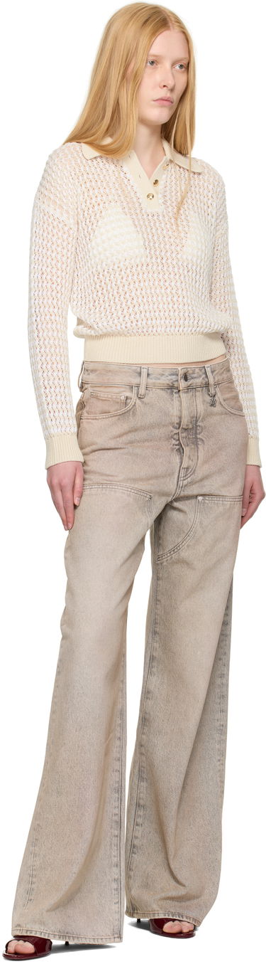 Polo tričko AMIRI AMIRI Open Back Crochet Polo Béžová | AWKNPO1026, 3