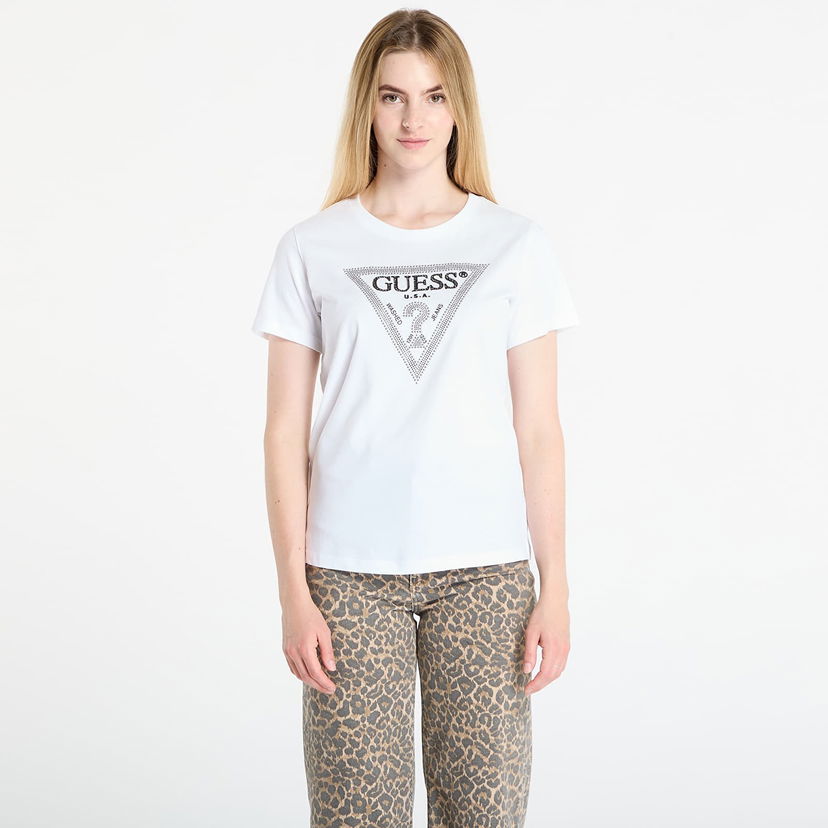 Tričko GUESS GUESS Krystal Triangle Tee Biela | W5BI18I3Z14-G011
