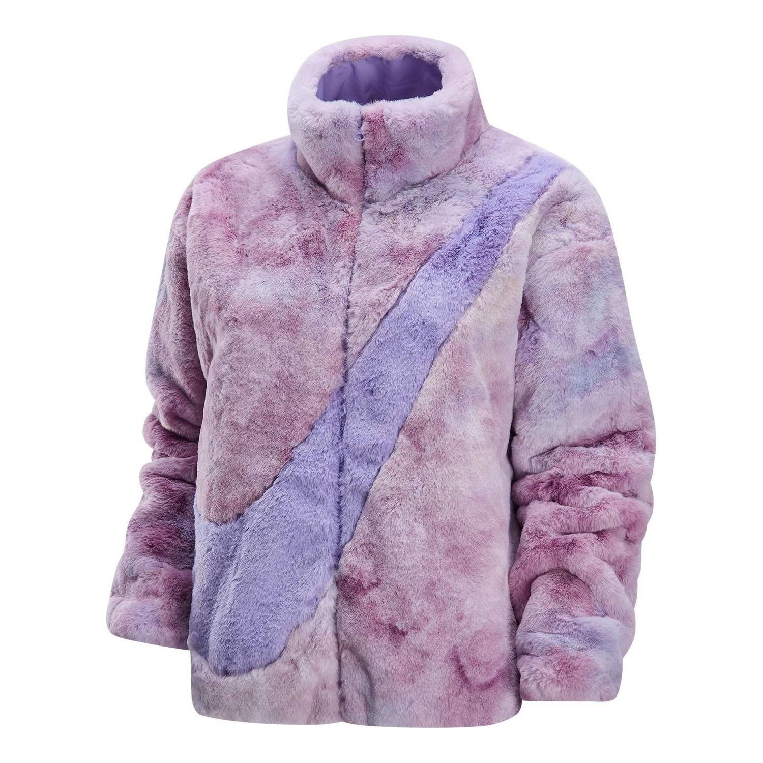 Bomber bunda Nike Swoosh Faux Fur Jacket Fialová | HQ4871-515, 0