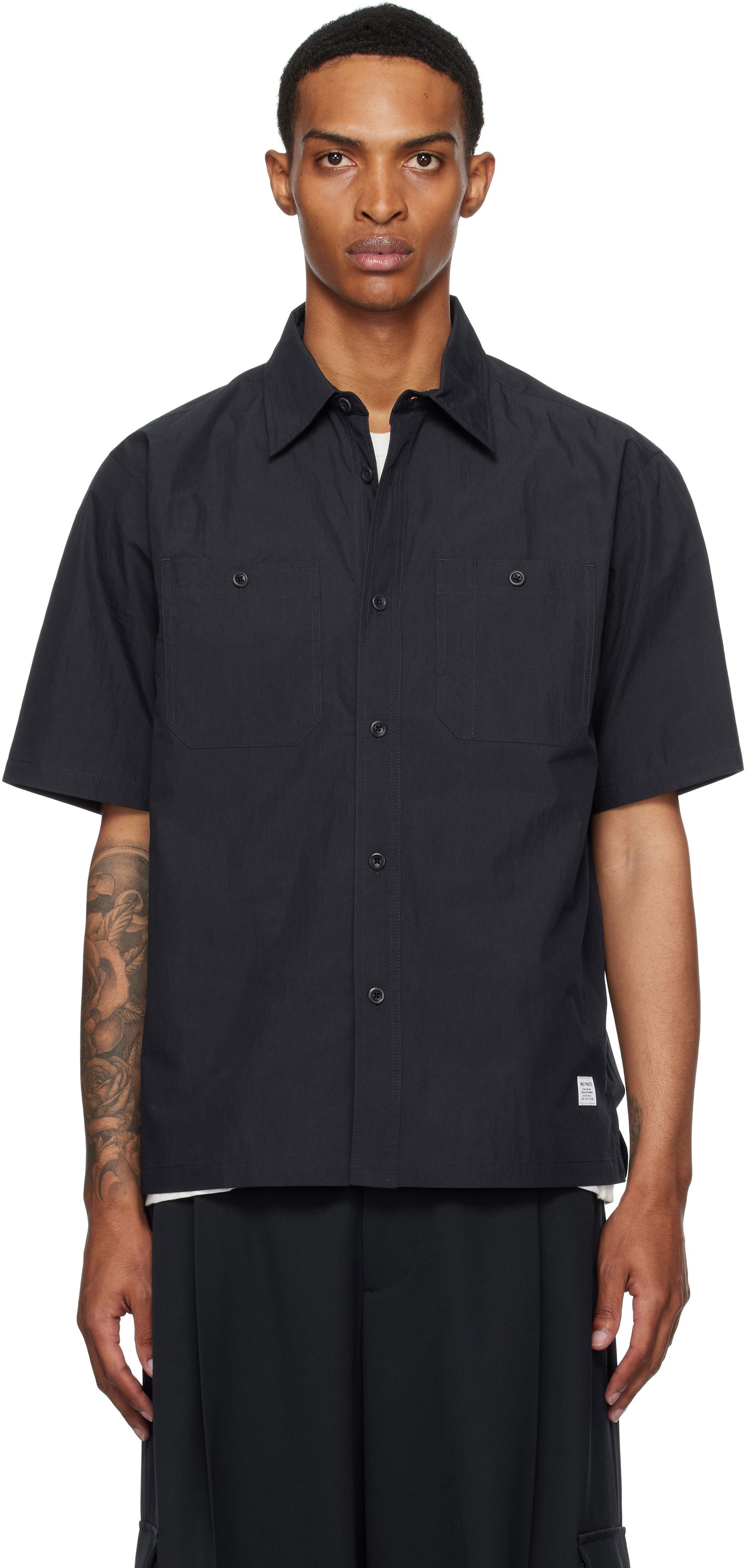 Košeľa NORSE PROJECTS Norse Projects Ivan Tech Poplin Short Sleeve Shirt Čierna | N40-0826, 0