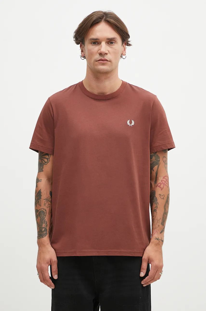 Tričko Fred Perry Crew Neck T-Shirt With Print Hnedá | M1600.W52, 0