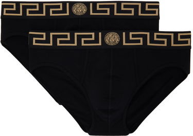 Nohavičky Versace Two-Pack Greca Border Briefs Čierna | AU10180_1A10011, 2