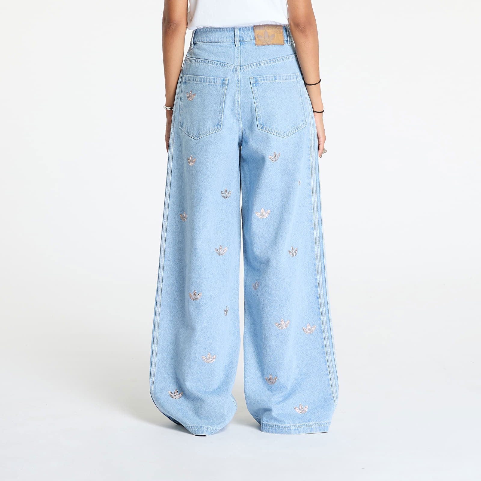 Denim Pant Rhinestone Clear Blue