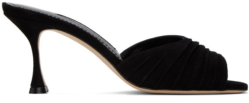 Doplnky Manolo Blahnik Manolo Blahnik Pirua Suede Heeled Mules Čierna | 423-1671, 0
