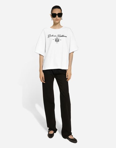 Tričko Dolce & Gabbana Jersey T-shirt With Logo Biela | F8V12ZGDCNWW0800, 1