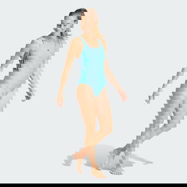 Plavky adidas Performance Mid 3-Stripes Swimsuit Tyrkysová | IS1234, 4