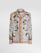 Dolce & Gabbana Shell-print Silk Twill Vanity Shirt