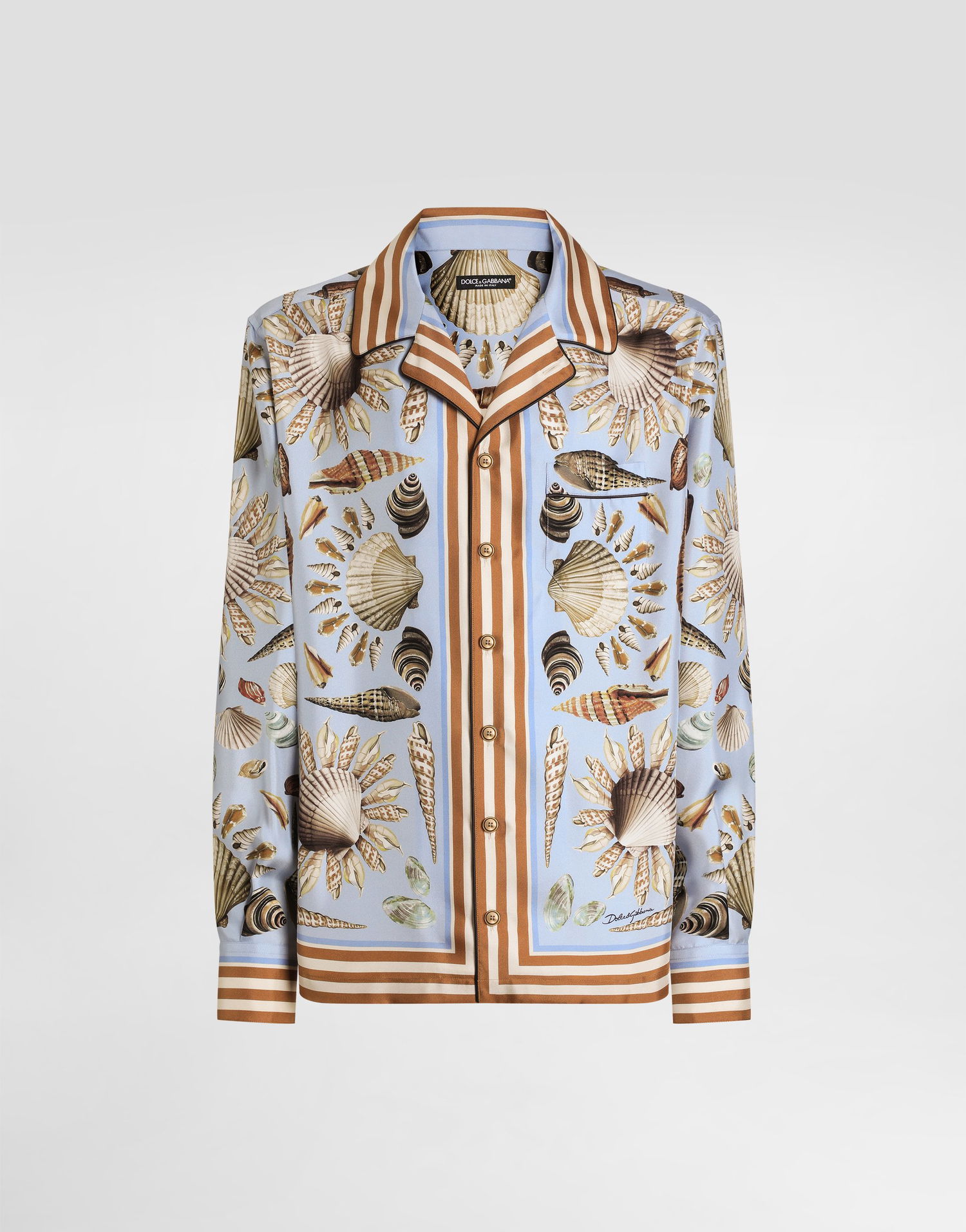 Košeľa Dolce & Gabbana Dolce & Gabbana Shell-print Silk Twill Vanity Shirt Rôznofarebný | G5IF1THI1ZBHC5PK, 0